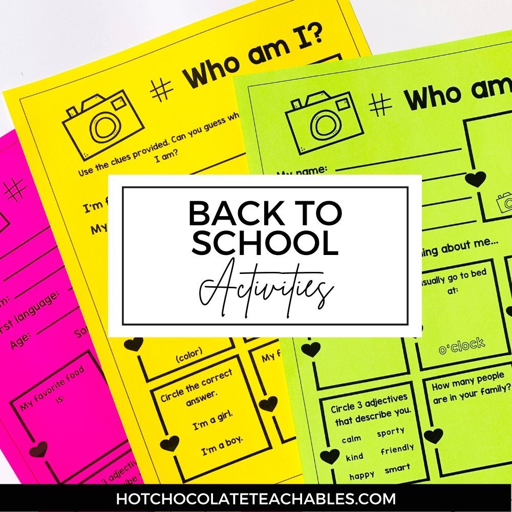 5 Easy ESL Back to School Activities - Hot Chocolate Teachables