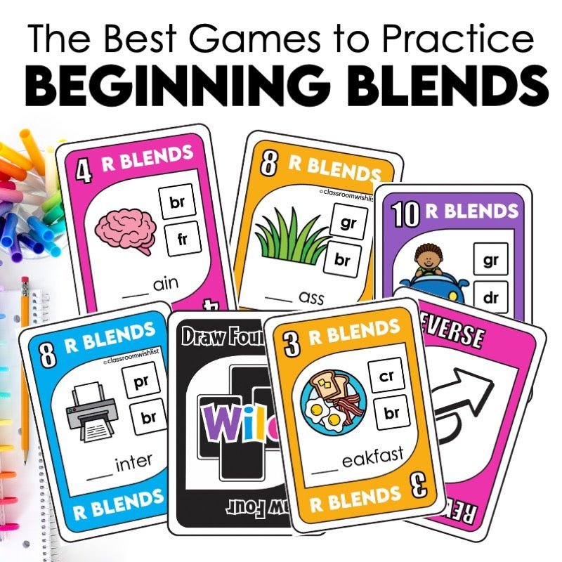 Best Phonics Games for Teaching Beginning Blends (L, R & S Blends) - Hot Chocolate Teachables