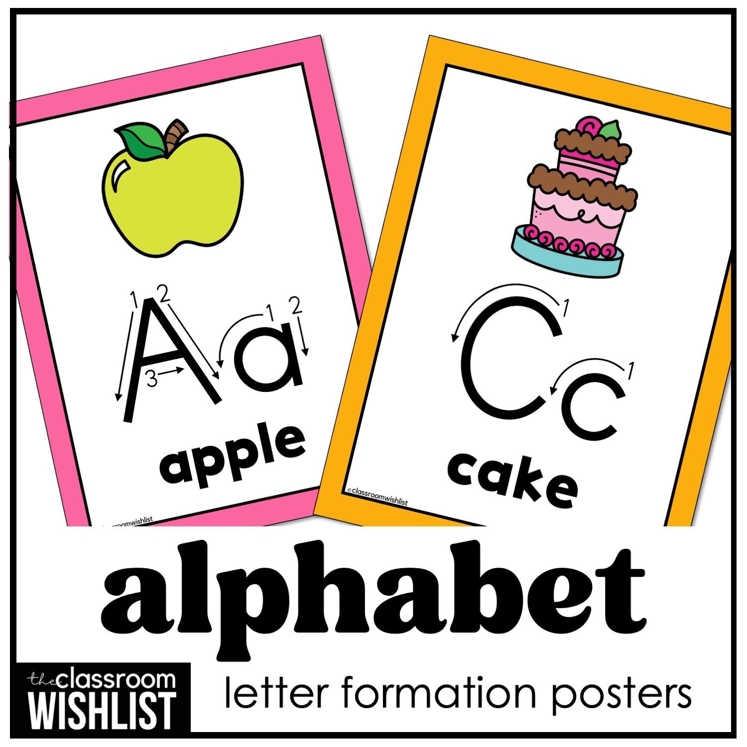 Alphabet Letter Formation Posters – Uppercase & Lowercase with Numbered Steps - Hot Chocolate Teachables