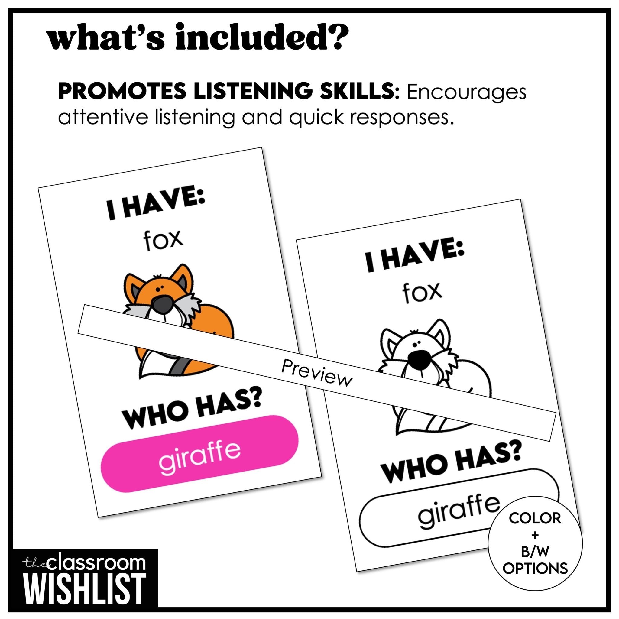 Animal "I Have, Who Has?" Card Game | Zoo, Marine, Farm Animals & Pets - Hot Chocolate Teachables