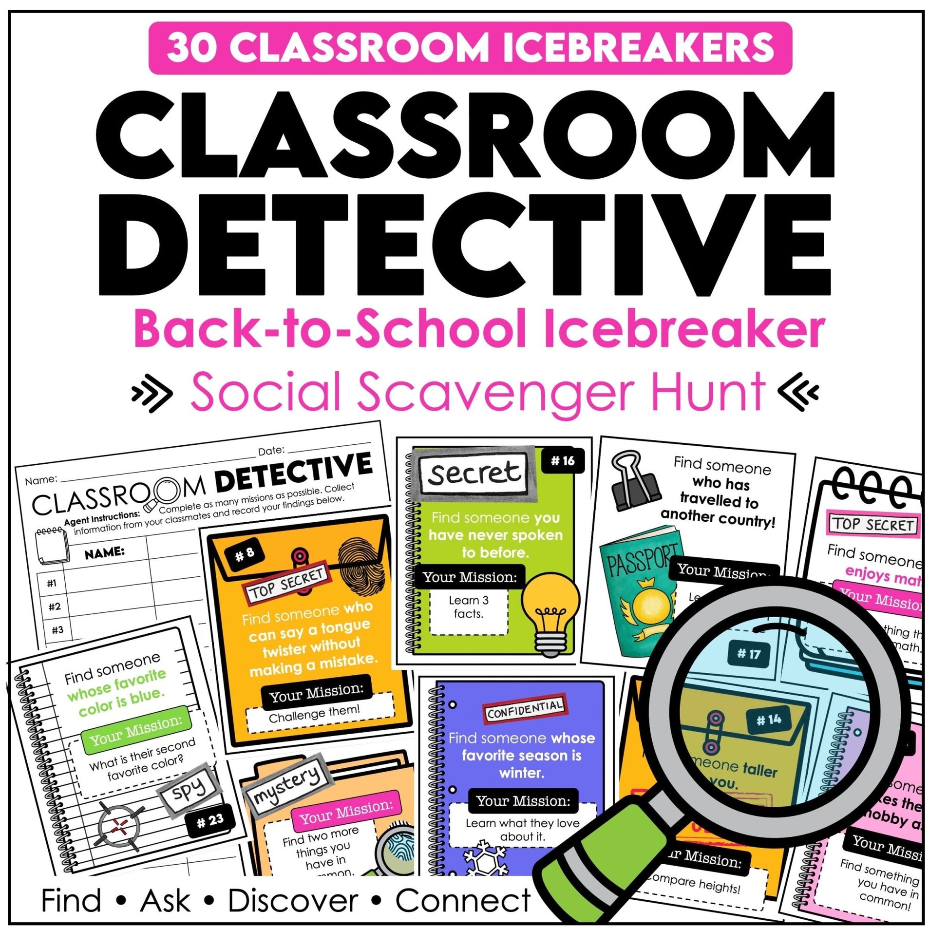 Back to School Icebreaker Activity – Social Scavenger Hunt & Find Someone Who Game - Hot Chocolate Teachables