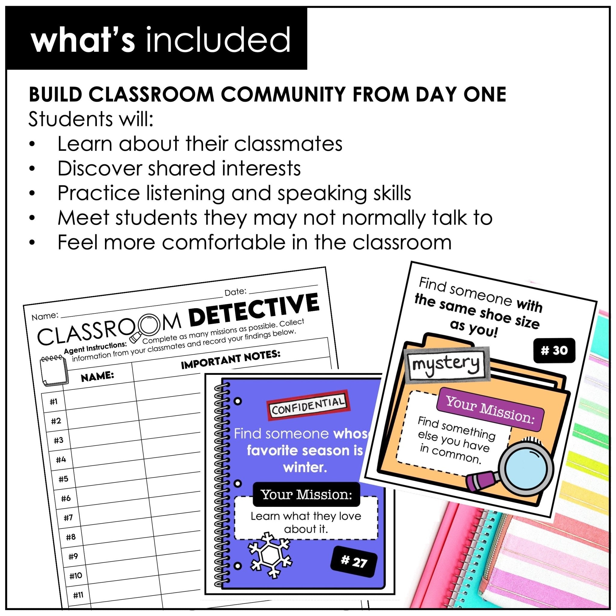 Back to School Icebreaker Activity – Social Scavenger Hunt & Find Someone Who Game - Hot Chocolate Teachables