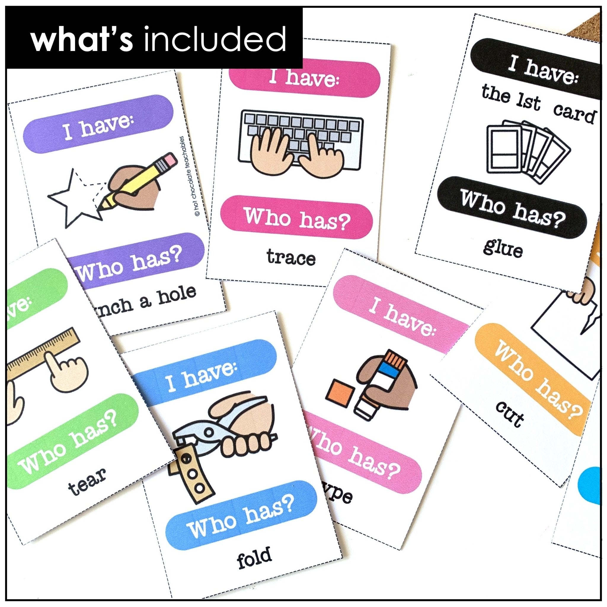 Classroom Instructions ESL Card Match Game: I have-Who Has? - Hot Chocolate Teachables