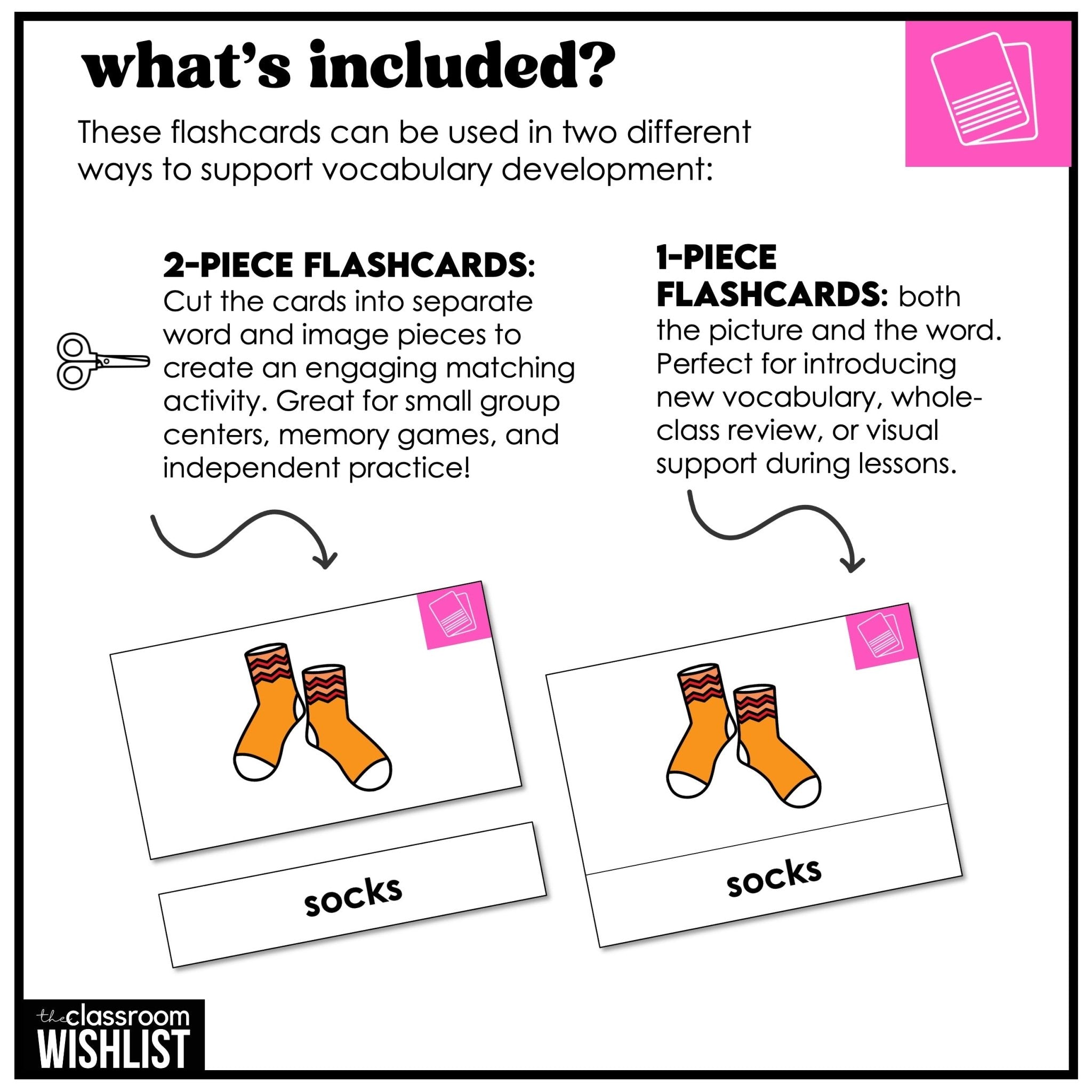 Clothes Vocabulary Flashcards & Picture Dictionary Print + Digital | ESL | ELL - Hot Chocolate Teachables