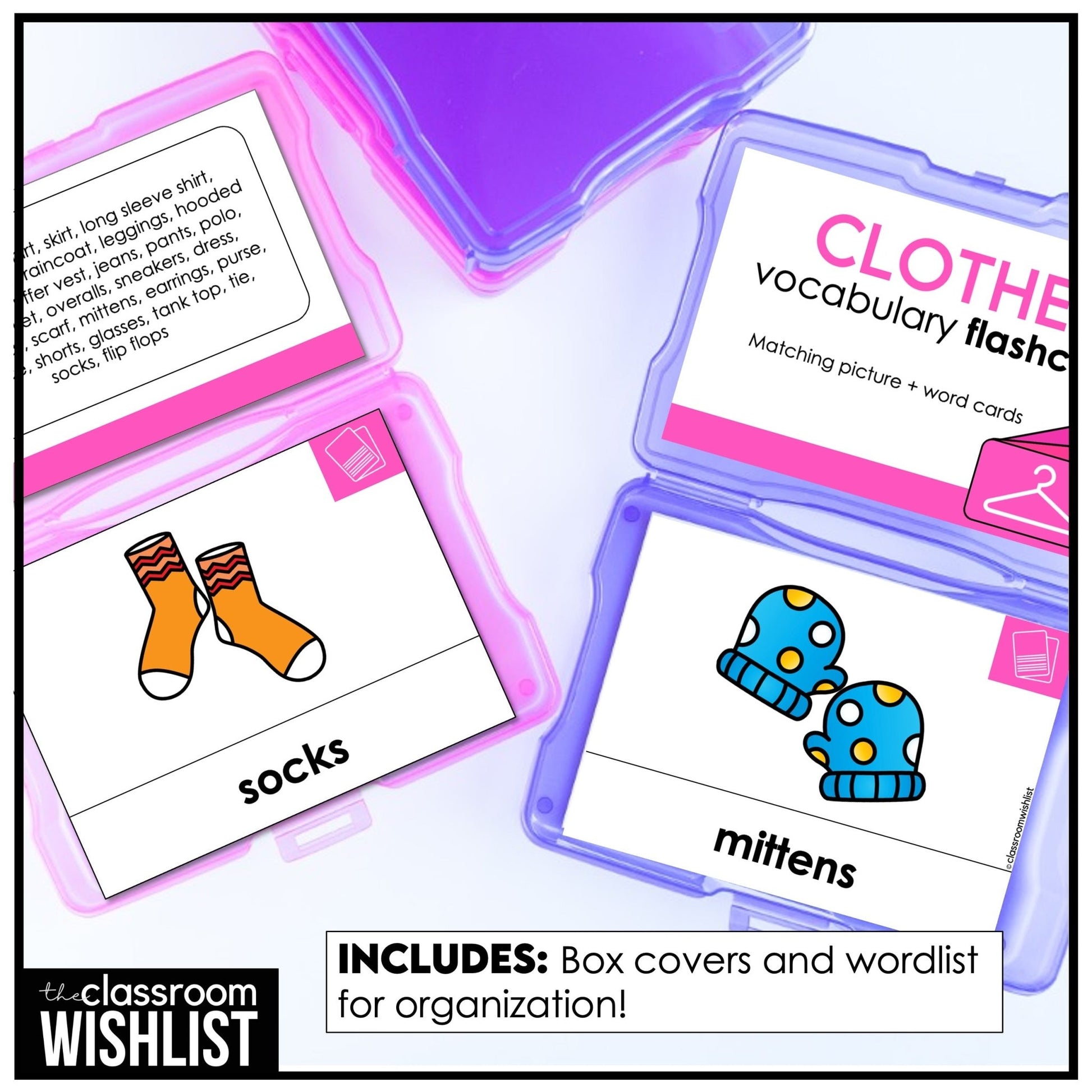 Clothes Vocabulary Pack: Flashcards & Picture Dictionary for ESL / ELL / ELA - Hot Chocolate Teachables