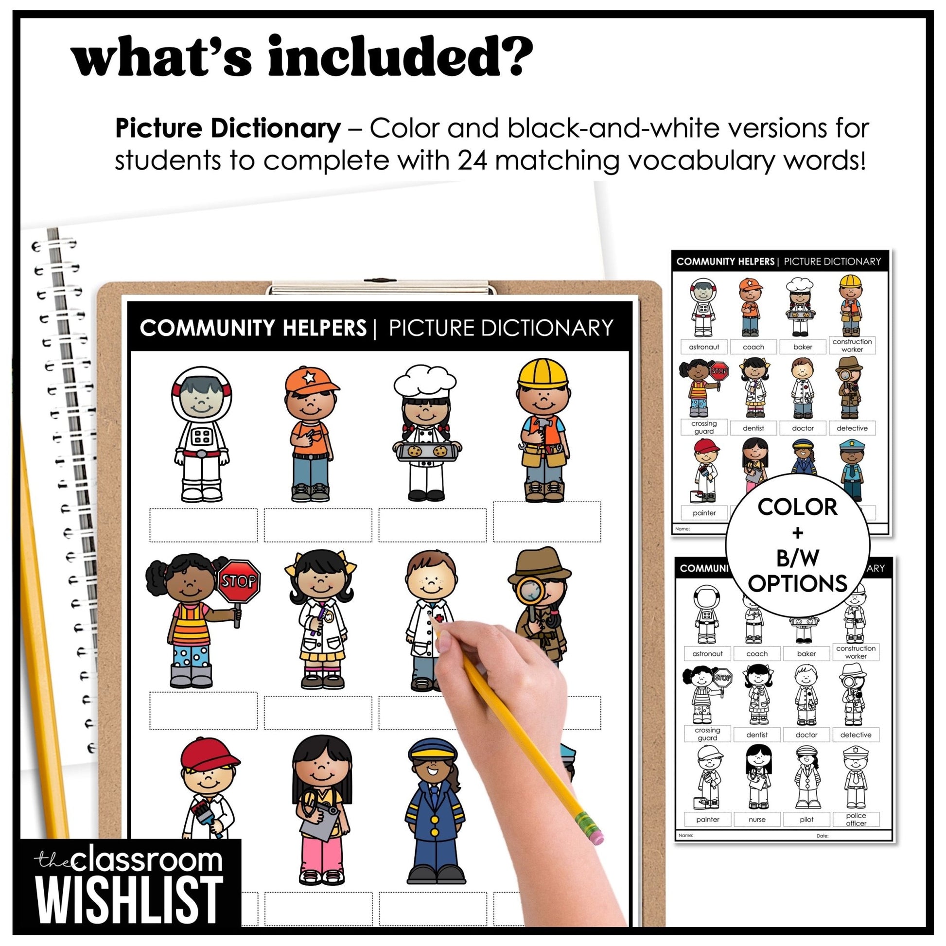 Community Helpers Flashcard Bundle | Flash Cards & Picture Dictionary ESL | ELL - Hot Chocolate Teachables