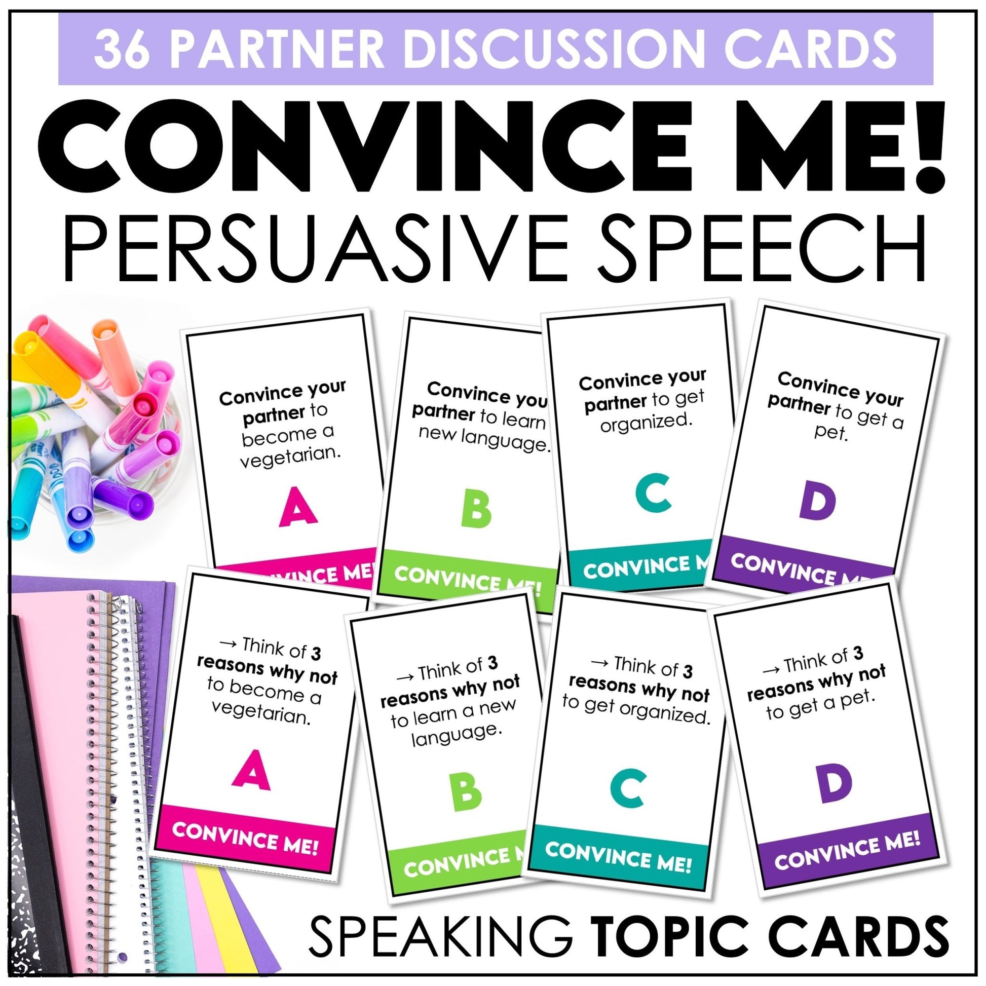 Conversation Card Bundle: Over 700 questions for speaking practice - Hot Chocolate Teachables