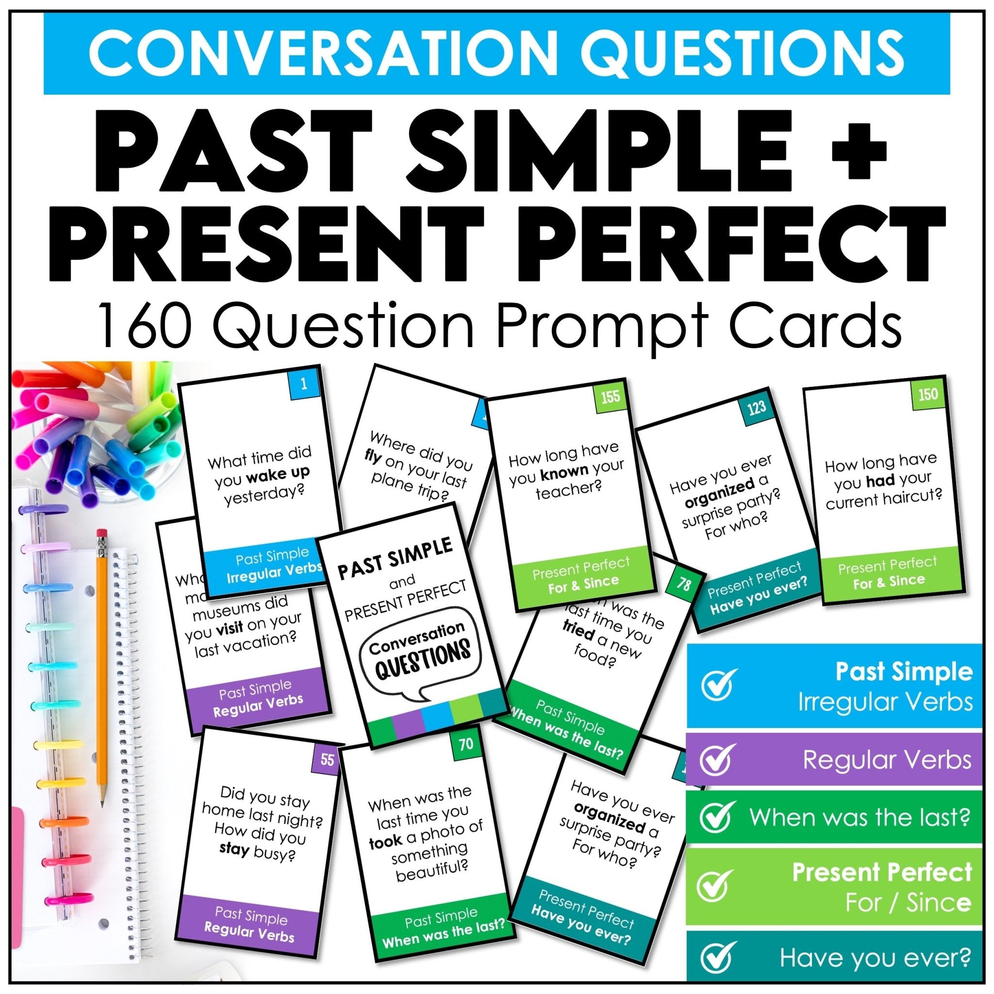 Conversation Card Bundle: Over 700 questions for speaking practice - Hot Chocolate Teachables