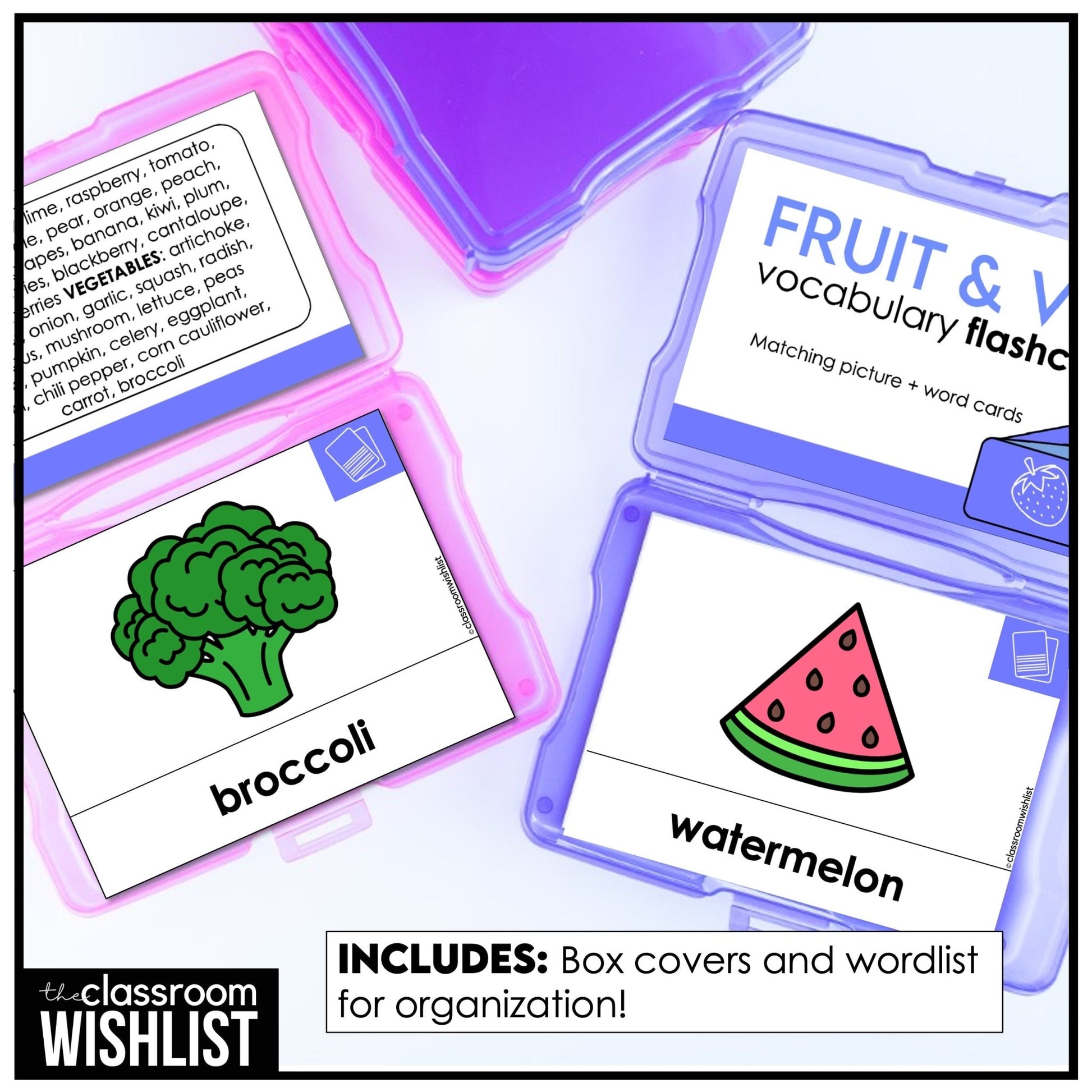 Fruit & Vegetable Vocabulary Pack: Flashcards & Picture Dictionary ESL / ELL - Hot Chocolate Teachables