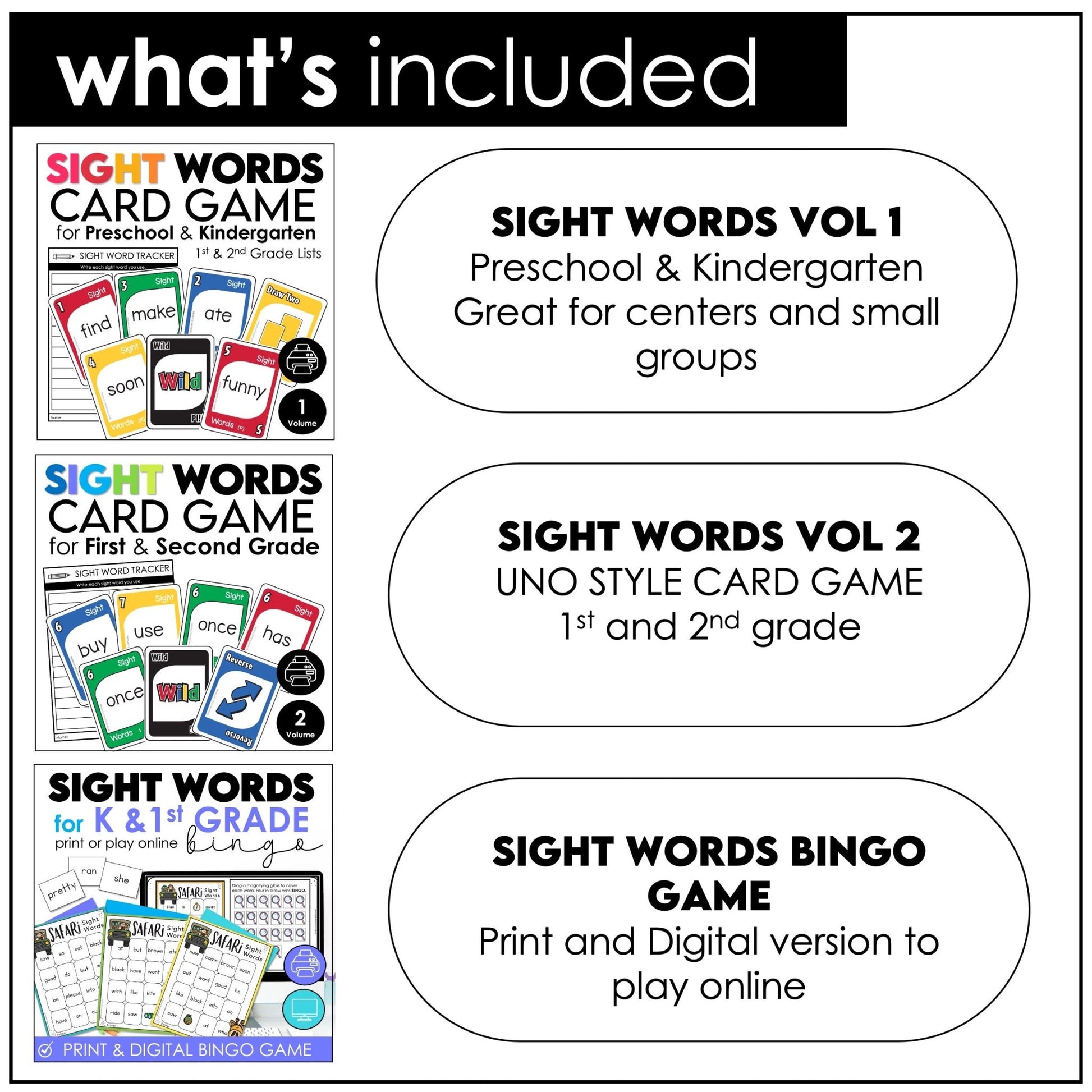 Games Bundle | Sight Words and CVC Short Vowel a - e - i - o - u - Hot Chocolate Teachables