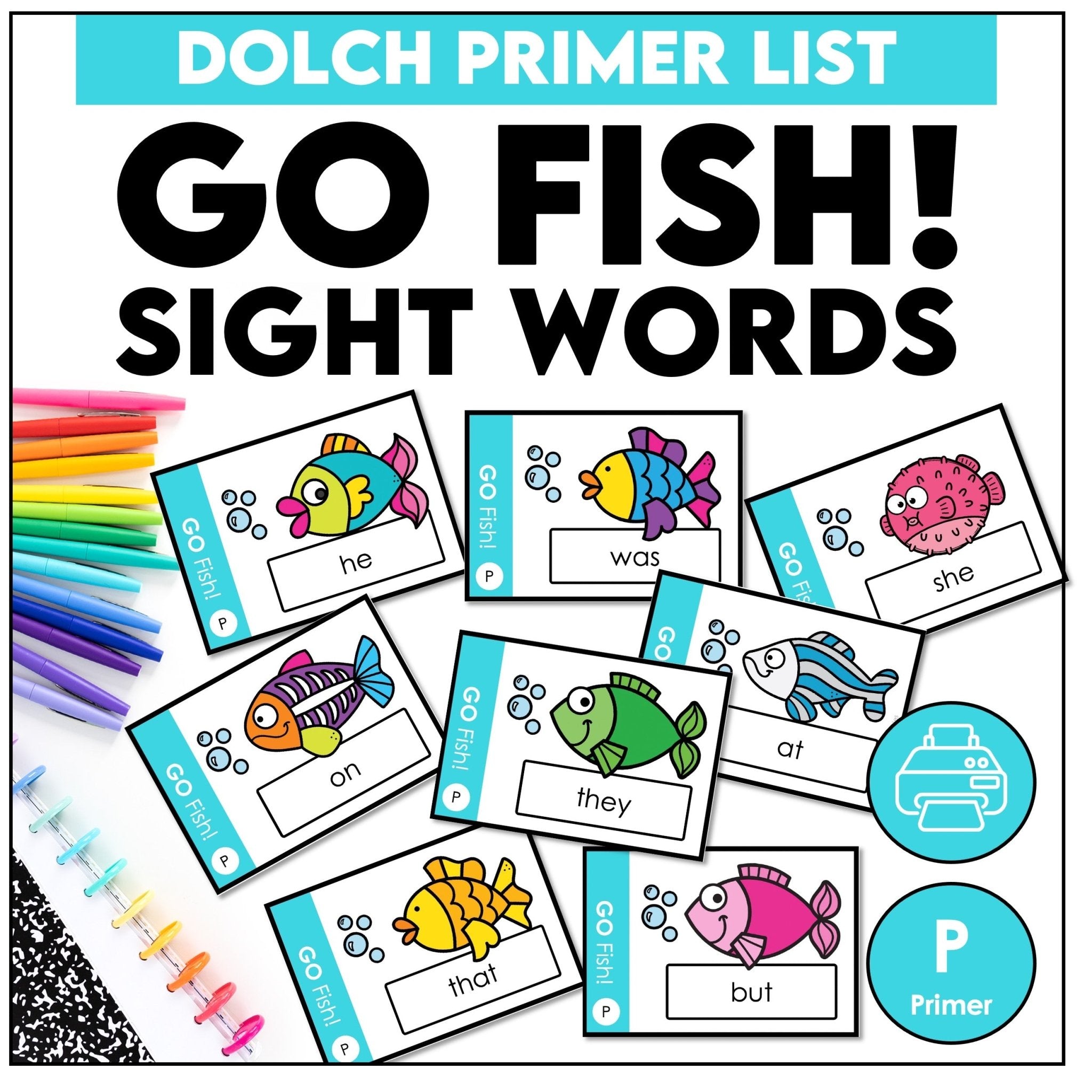 Go Fish Game – Primer Sight Words Dolch Reading Practice - Hot Chocolate Teachables