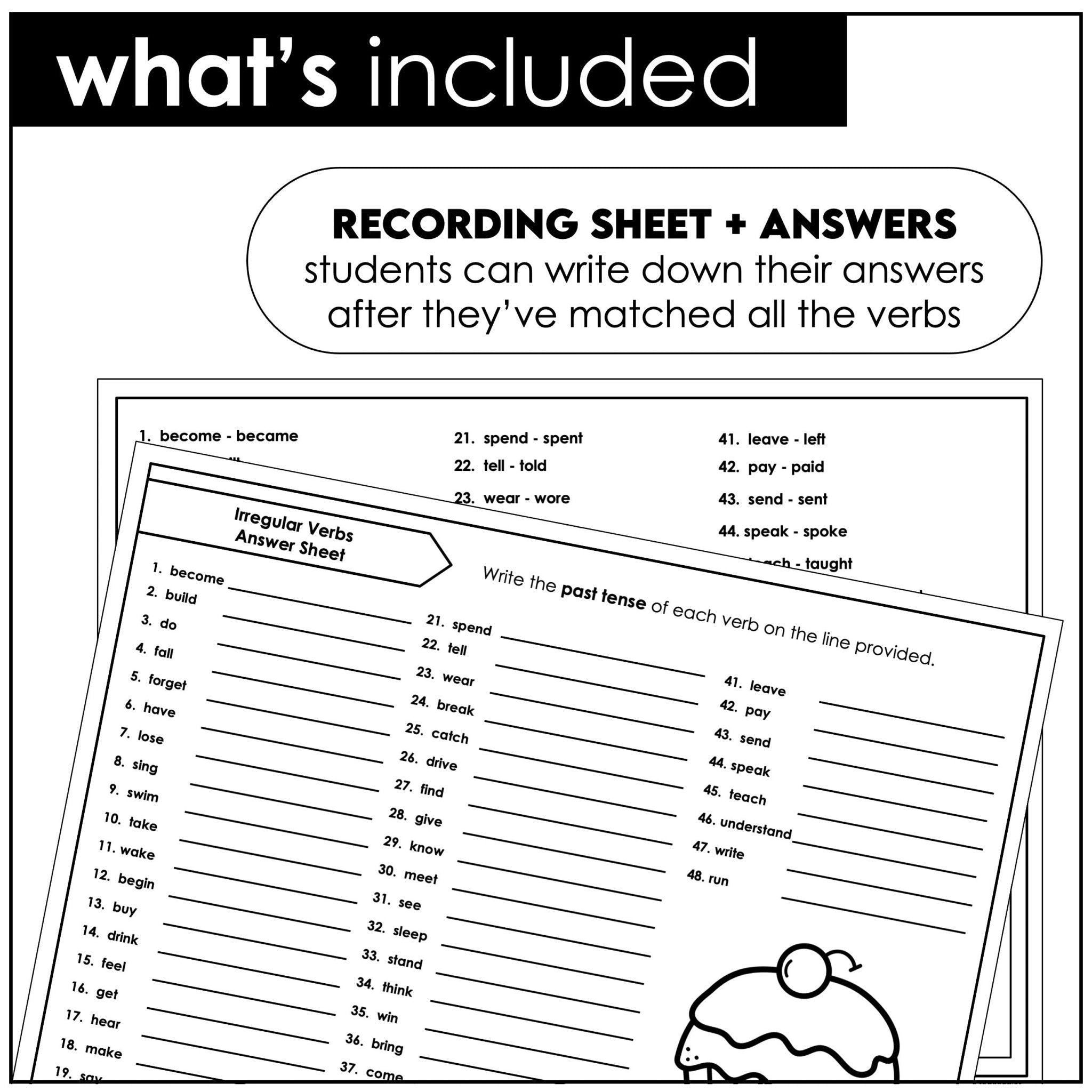 Irregular Verb Game - Slap It - Hot Chocolate Teachables