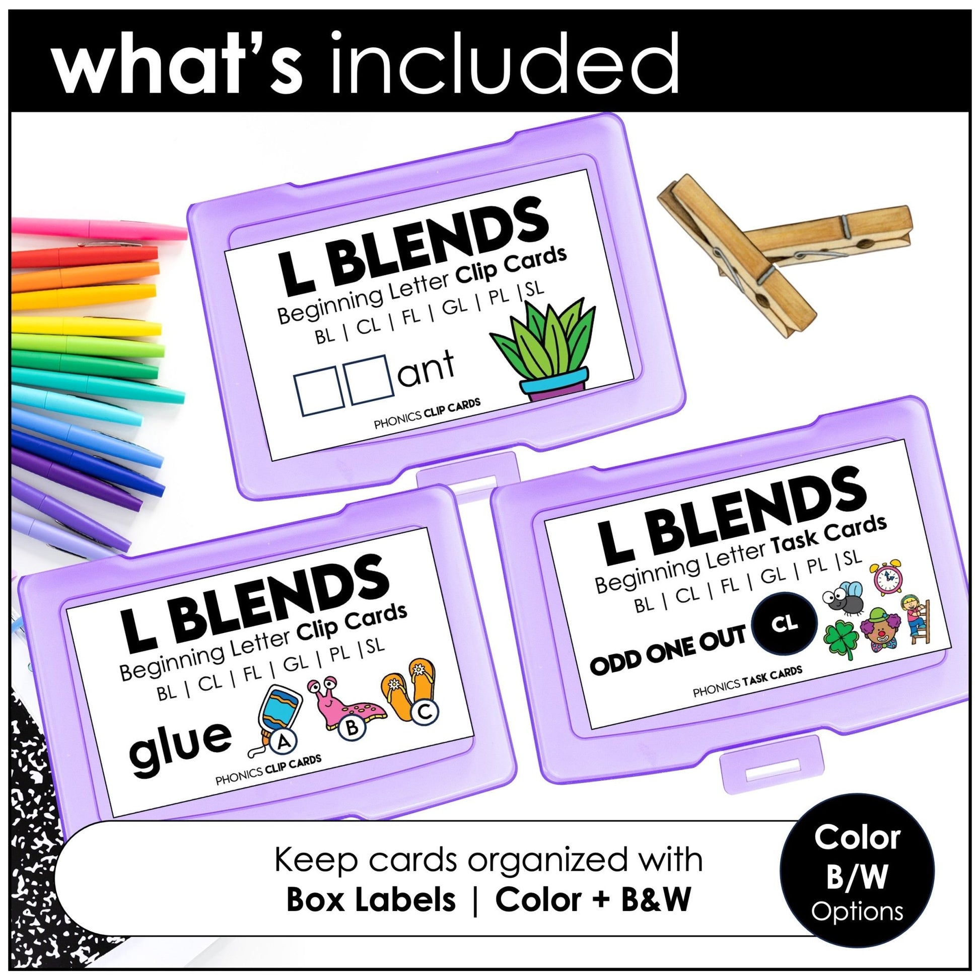 L Blends Task Cards – Beginning Letter Blends BL, CL, FL, GL, PL, SL Phonics - Hot Chocolate Teachables