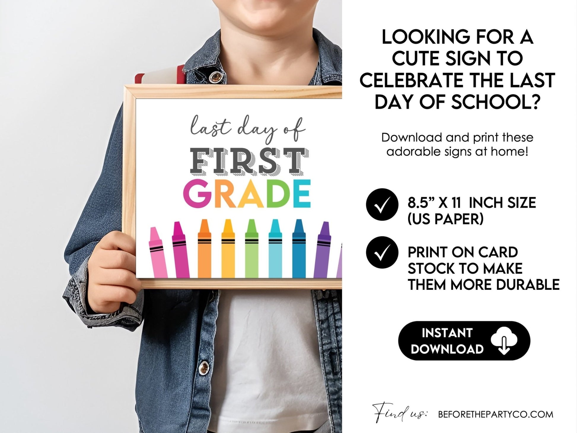 Last Day of First Grade Sign, End of the Year School Signs for 1st Grade - Hot Chocolate Teachables