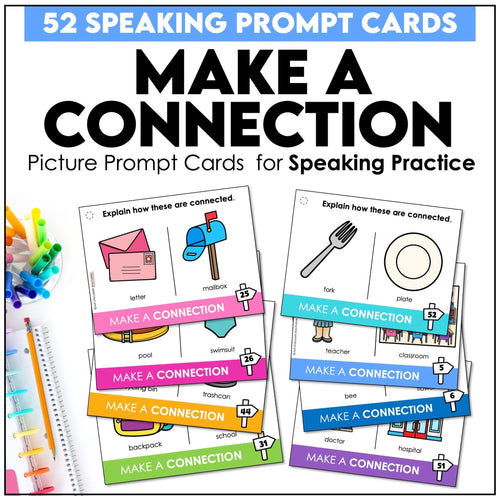Make a Connection Speaking Cards – ESL Picture Prompts & Critical Thinking Activity - Hot Chocolate Teachables