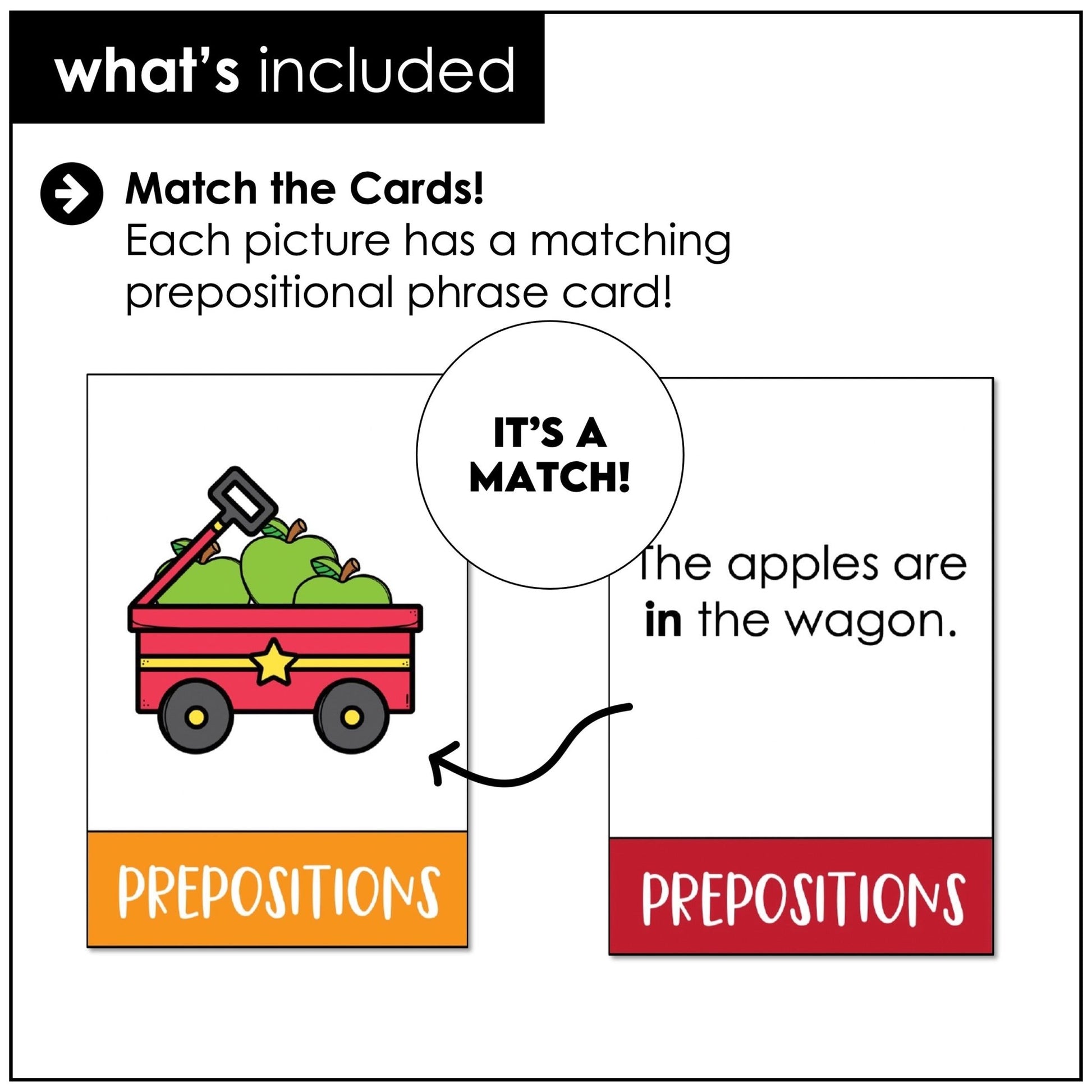 Prepositions of Place Matching Cards: Fall / Autumn Prepositional Phrase Match - Hot Chocolate Teachables