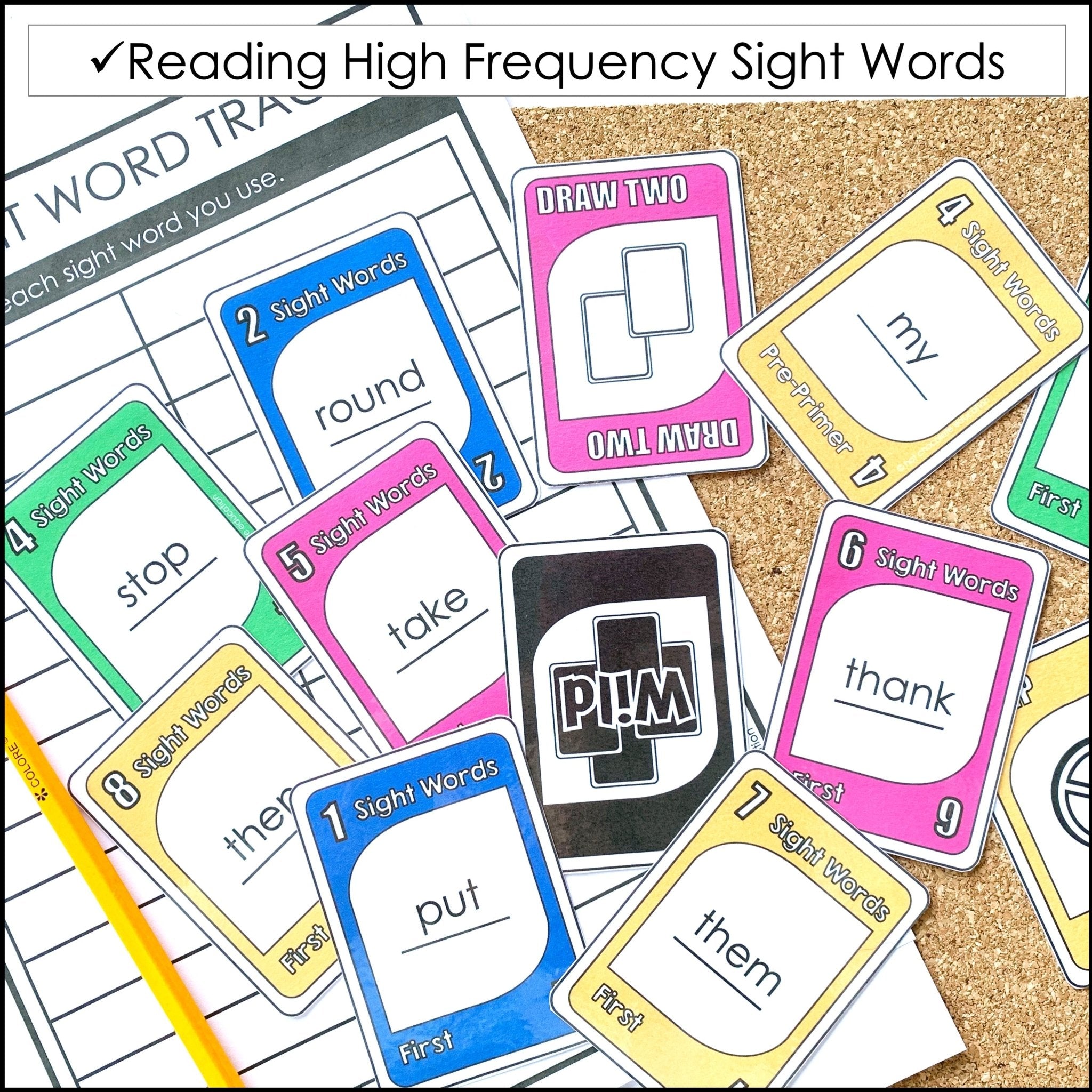 Sight Word Card Game | 1st Grade Dolch Aligned - Plays like UNO - Hot Chocolate Teachables
