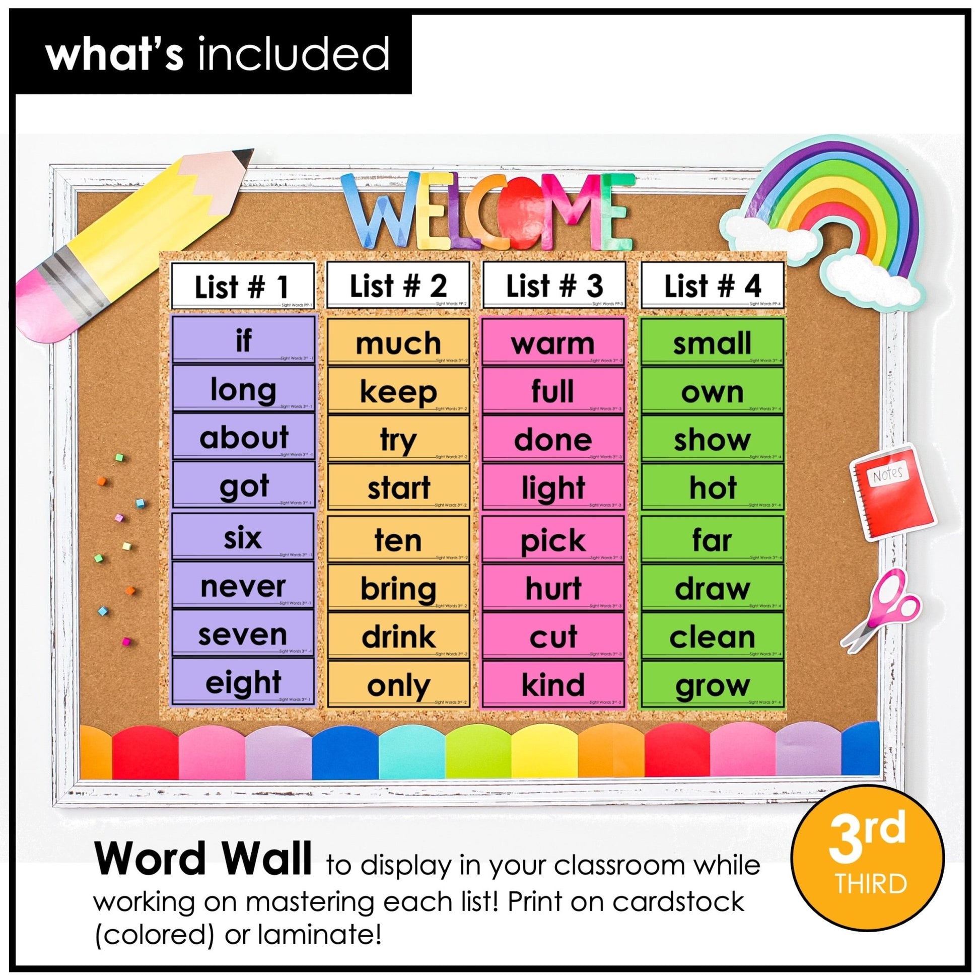 Sight Word Progress Reports - THIRD GRADE | Evaluation Template & Word Wall - Hot Chocolate Teachables