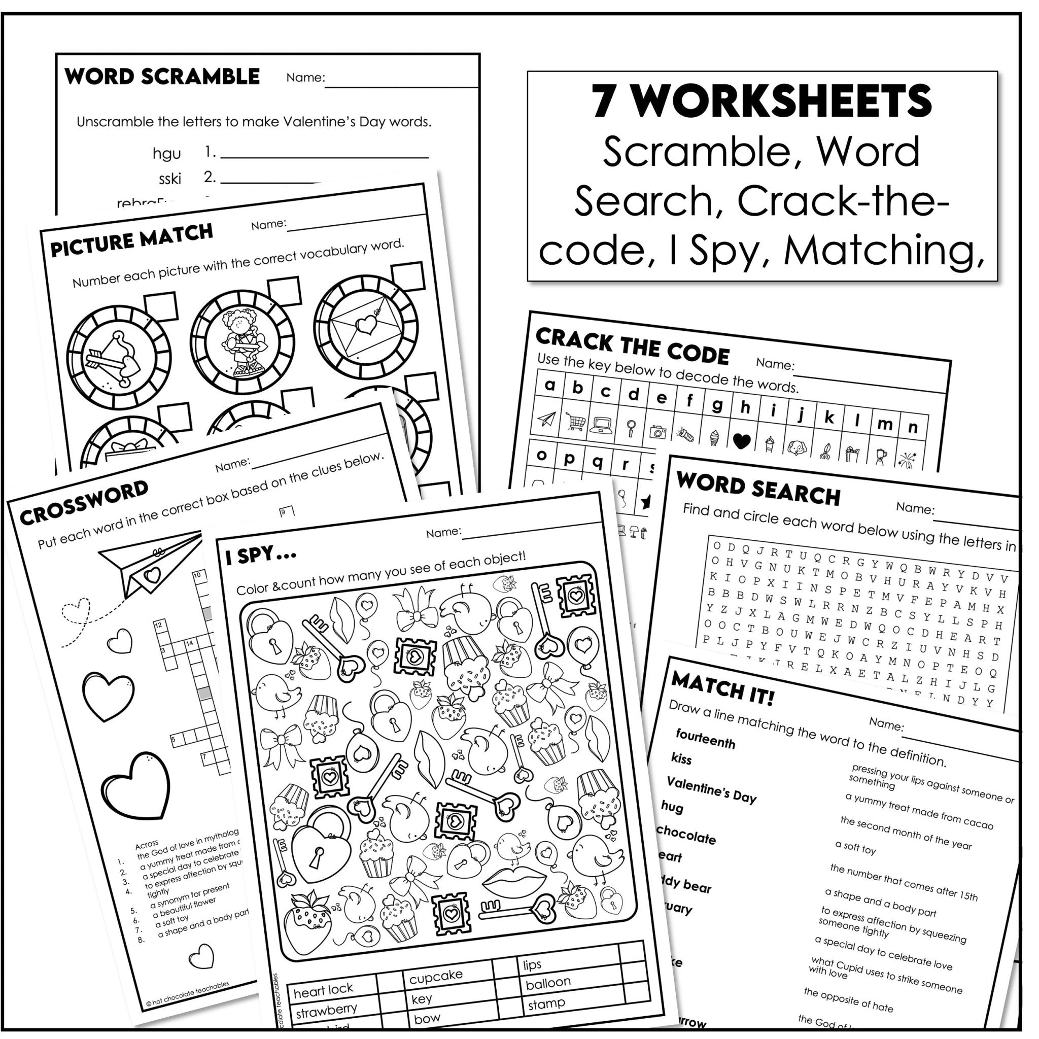 Valentine’s Day Vocabulary Pack – ESL Flashcards, Worksheets & Activities - Hot Chocolate Teachables