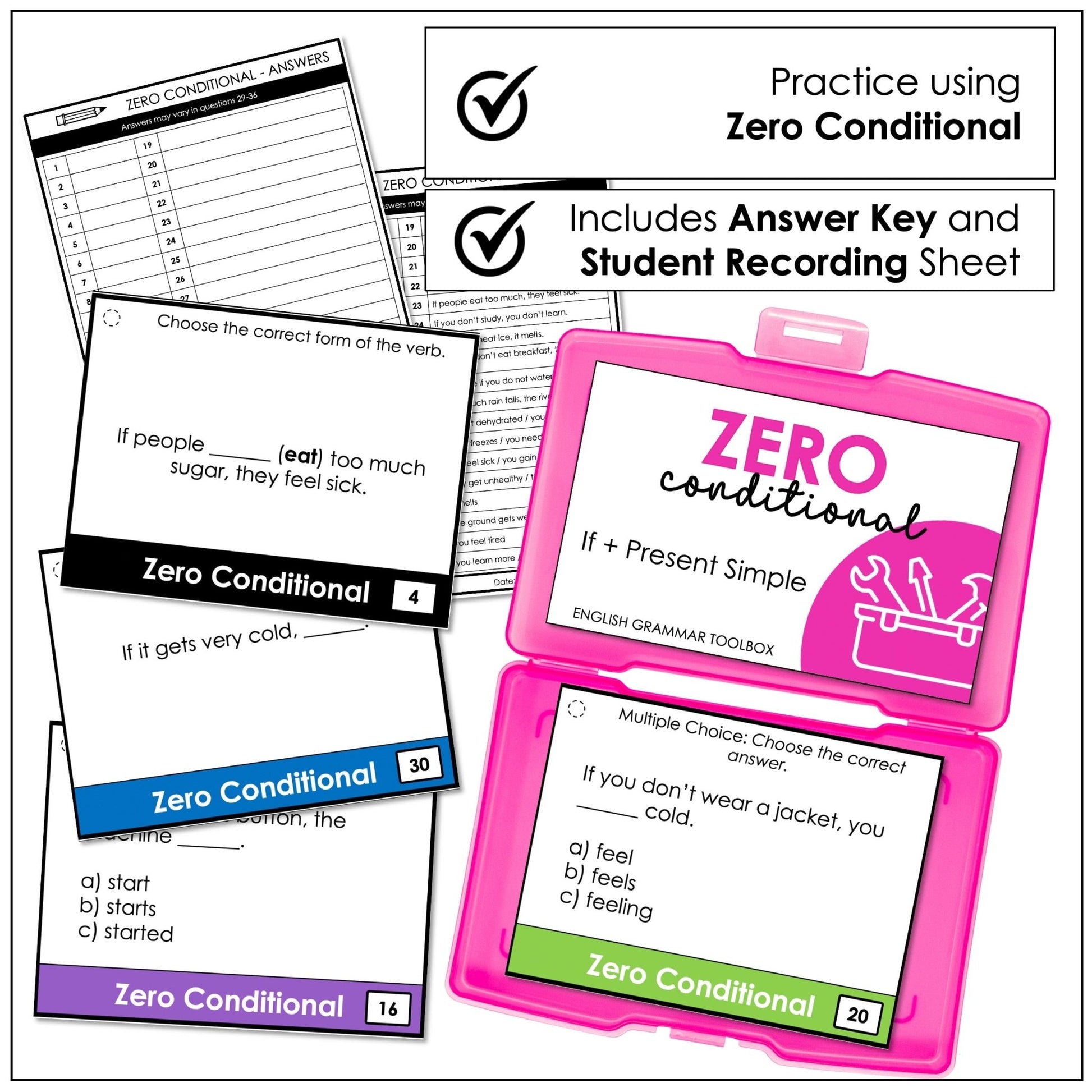 Zero Conditional Task Cards – If Clauses Grammar Activities (ESL A2–B1) - Hot Chocolate Teachables